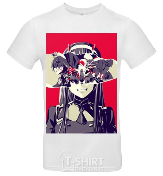 Men's T-Shirt Darling in the Franxx poster White фото