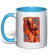Mug with a colored handle Naruto print sky-blue фото