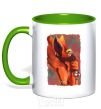Mug with a colored handle Naruto print kelly-green фото
