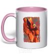 Mug with a colored handle Naruto print light-pink фото