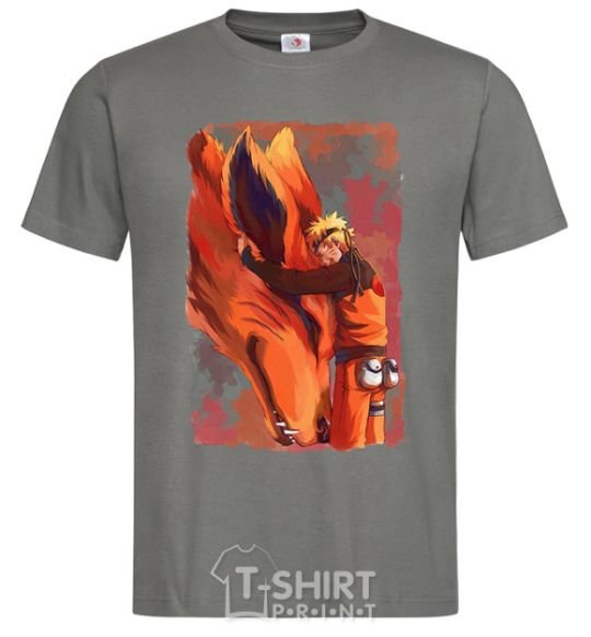 Men's T-Shirt Naruto print dark-grey фото