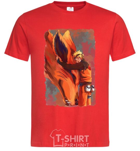 Men's T-Shirt Naruto print red фото