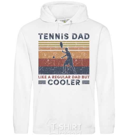 Мужская толстовка (худи) Tennis dad like a regular dad but cooler Белый фото