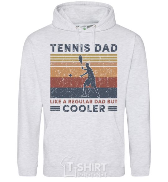 Мужская толстовка (худи) Tennis dad like a regular dad but cooler Серый меланж фото