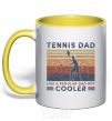 Mug with a colored handle Tennis dad like a regular dad but cooler yellow фото