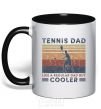 Mug with a colored handle Tennis dad like a regular dad but cooler black фото