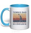 Mug with a colored handle Tennis dad like a regular dad but cooler sky-blue фото