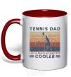 Mug with a colored handle Tennis dad like a regular dad but cooler red фото