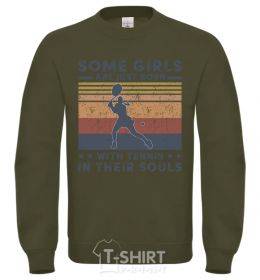 Sweatshirt Some girls are just born with tennis in their souls sand фото