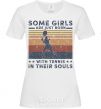 Women's T-shirt Some girls are just born with tennis in their souls White фото