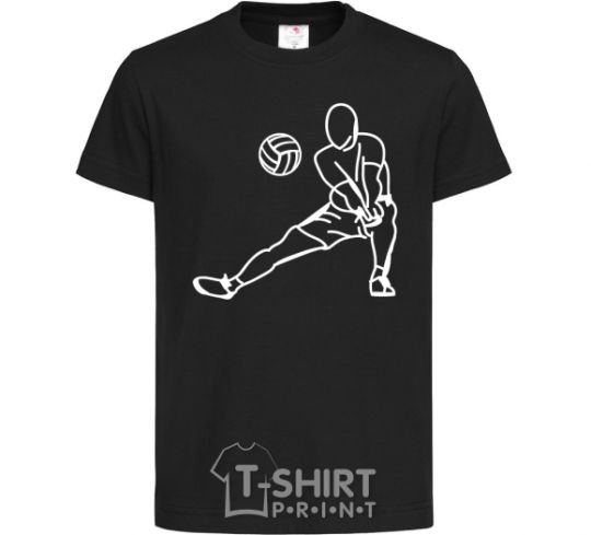 Детская футболка Фигура волейболиста Черный фото