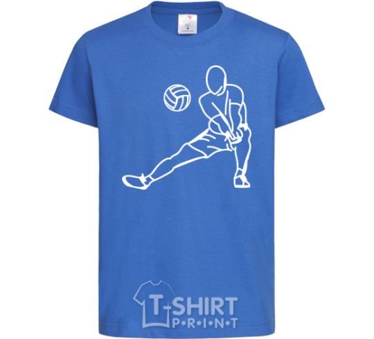 Детская футболка Фигура волейболиста Ярко-синий фото