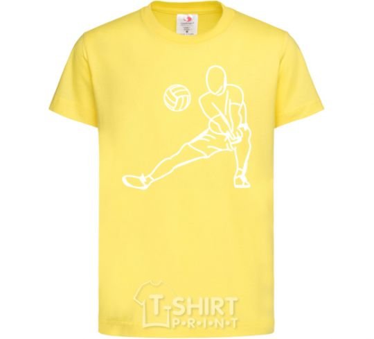 Kids T-shirt The figure of a volleyball player cornsilk фото