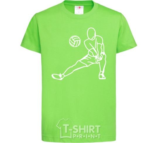 Детская футболка Фигура волейболиста Лаймовый фото