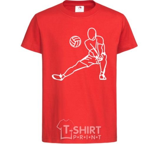 Детская футболка Фигура волейболиста Красный фото