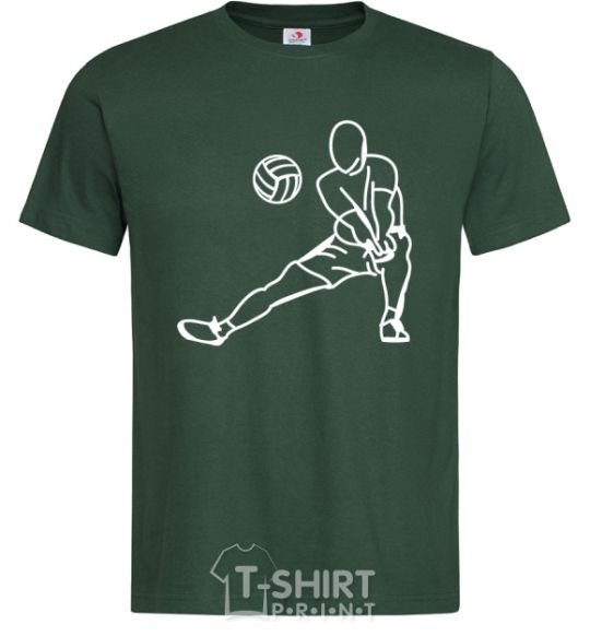 Мужская футболка Фигура волейболиста Темно-зеленый фото