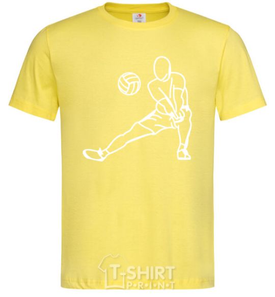 Мужская футболка Фигура волейболиста Лимонный фото