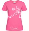 Женская футболка Фигура волейболиста Ярко-розовый фото