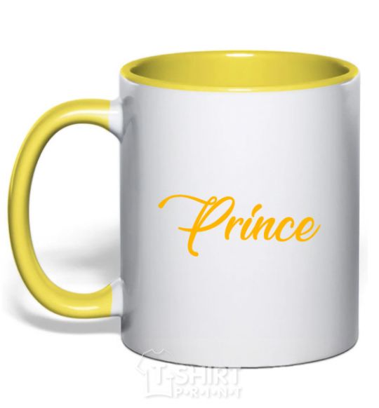 Чашка с цветной ручкой Prince yellow Солнечно желтый фото