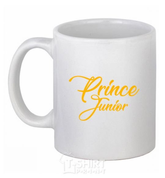 Ceramic mug Prince junior yellow White фото