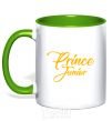 Mug with a colored handle Prince junior yellow kelly-green фото