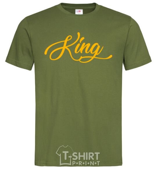 Мужская футболка King yellow Оливковый фото