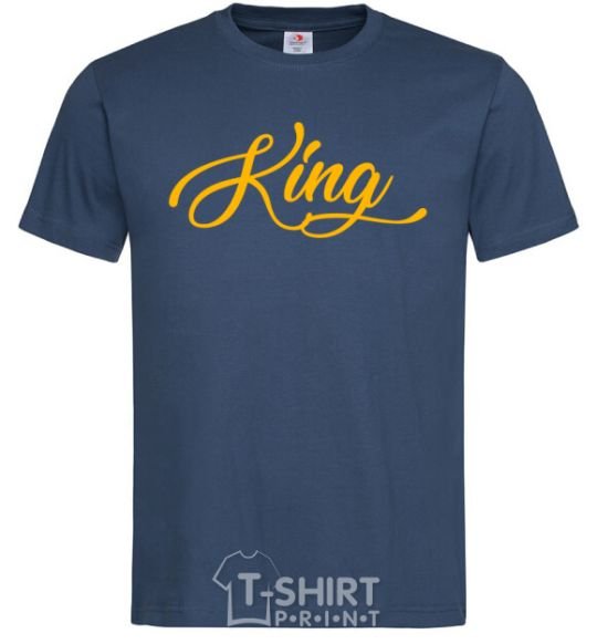 Men's T-Shirt King yellow navy-blue фото