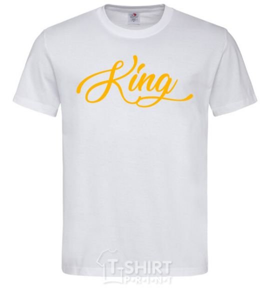 Мужская футболка King yellow Белый фото