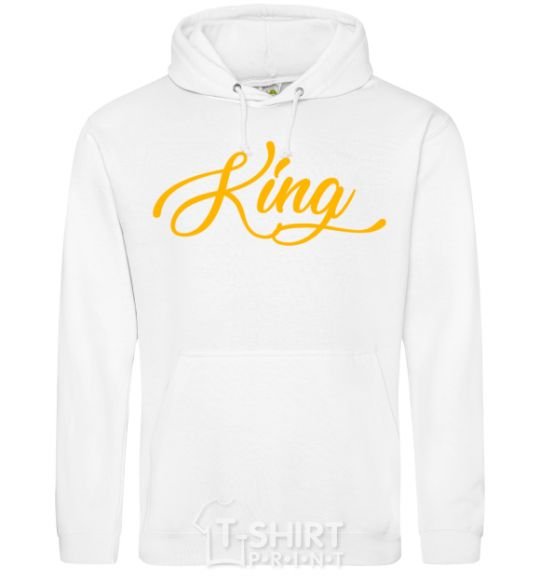 Men`s hoodie King yellow White фото