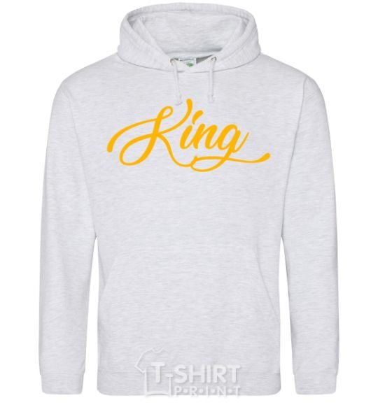 Men`s hoodie King yellow sport-grey фото