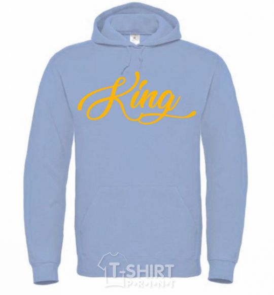 Men`s hoodie King yellow sky-blue фото
