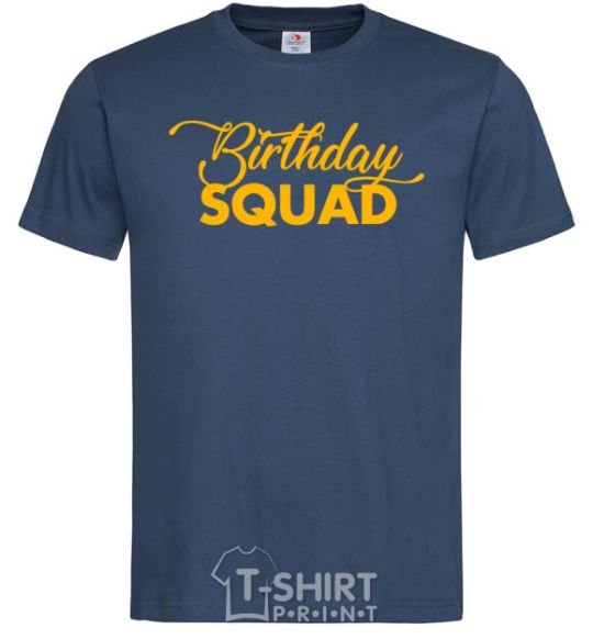 Мужская футболка Birthday squad Темно-синий фото
