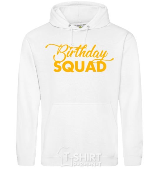 Men`s hoodie Birthday squad White фото