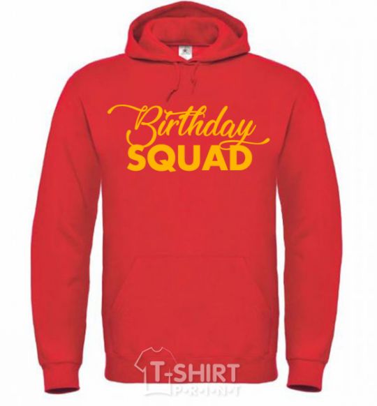 Men`s hoodie Birthday squad bright-red фото
