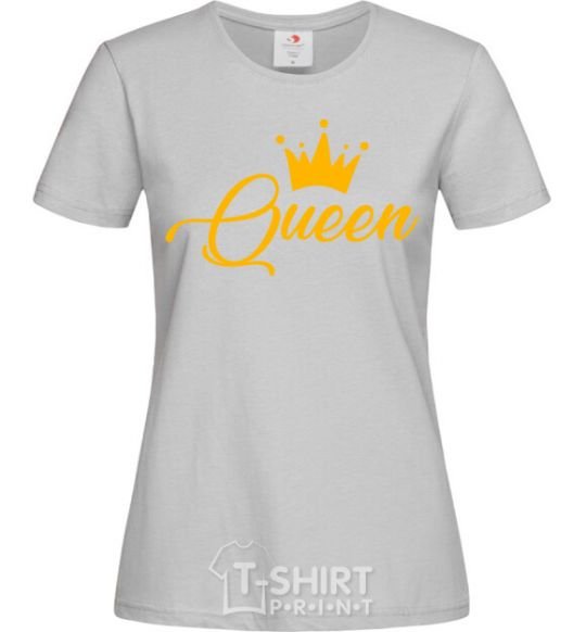 Women's T-shirt Queen yellow grey фото