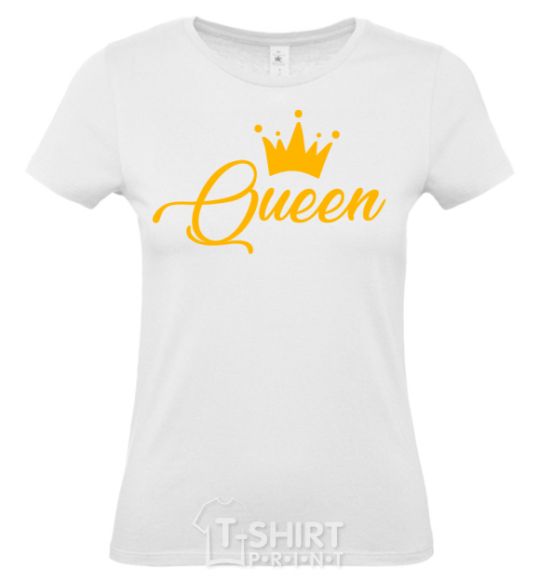 Women's T-shirt Queen yellow White фото