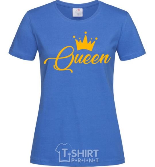 Women's T-shirt Queen yellow royal-blue фото