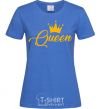 Women's T-shirt Queen yellow royal-blue фото