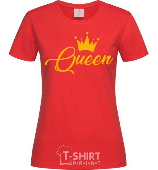 Women's T-shirt Queen yellow red фото