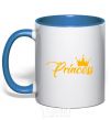 Mug with a colored handle Princess crown royal-blue фото