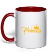 Mug with a colored handle Princess crown red фото