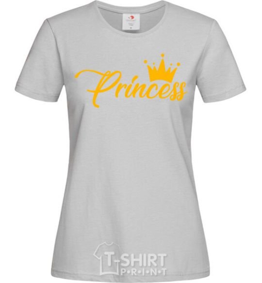 Women's T-shirt Princess crown grey фото