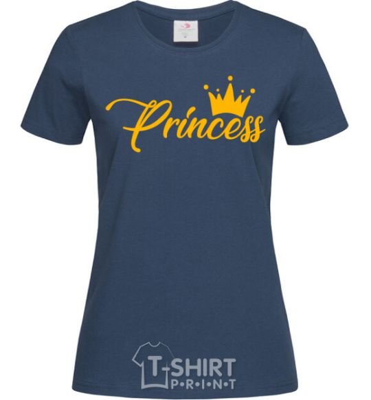 Women's T-shirt Princess crown navy-blue фото