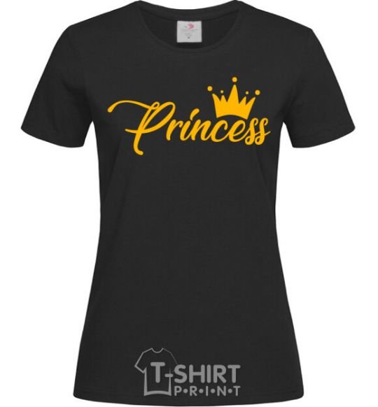 Women's T-shirt Princess crown black фото