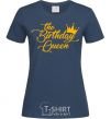 Women's T-shirt The birthday queen navy-blue фото