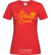 Women's T-shirt The birthday queen red фото