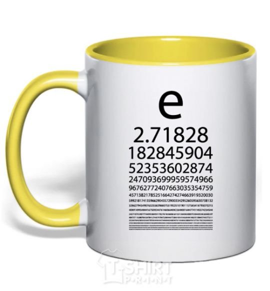 Mug with a colored handle E constant yellow фото