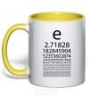 Mug with a colored handle E constant yellow фото