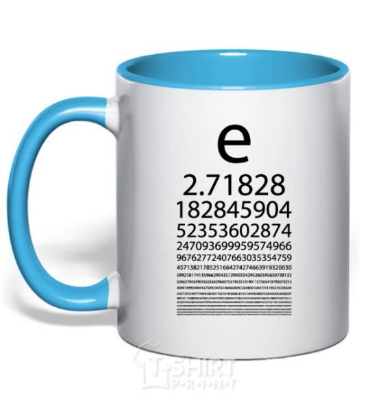 Mug with a colored handle E constant sky-blue фото