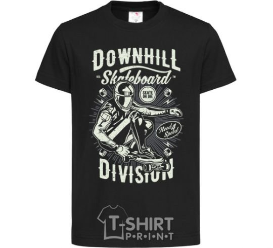 Kids T-shirt Downhill Skateboard Division black фото